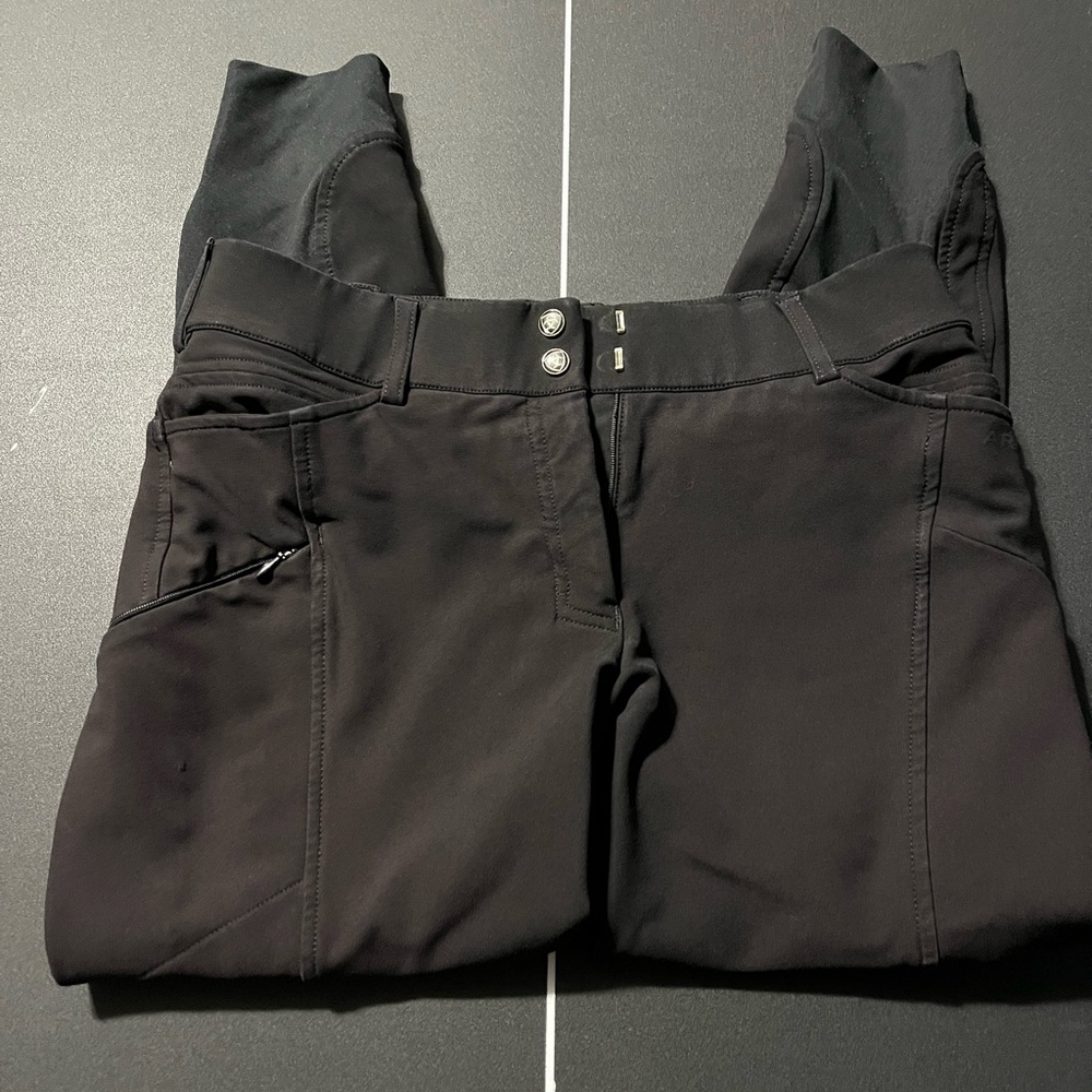 Ariat Pro Series Prelude Riding Pants Women 28R Black Knee Grip Breeches